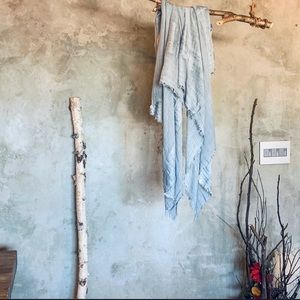 Soft earthy scarf in washed gray linen